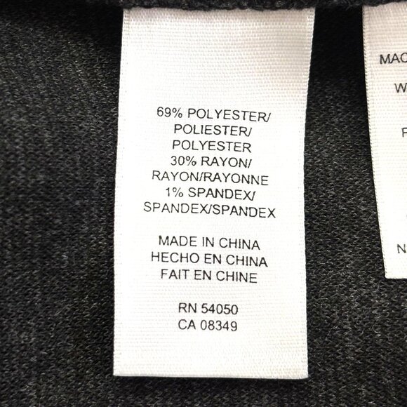 Jones‎ Wear Knit Short Sleeve Pleated Shift Dress - Charcoal - Size Petite S - Picture 7 of 9